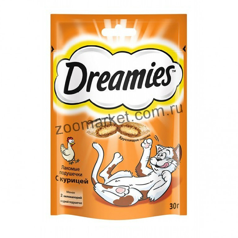 Dreamies Лакомые подушечки для кошек (с Курицей) 
