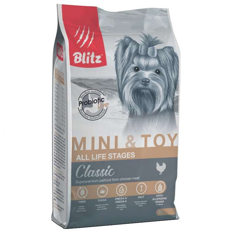 Blitz Classic Mini & Toy Breeds Dog All Life Stages Сухой корм для собак мелких и миниатюрных пород всех возрастов