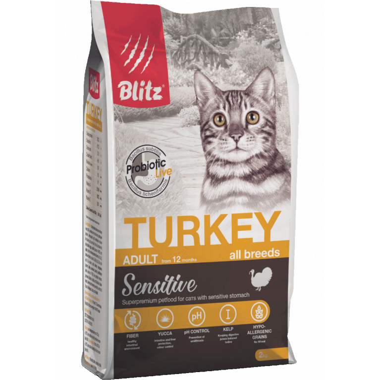 Blitz Adult Cats Turkey Сухой корм для взрослых кошек (Индейка)