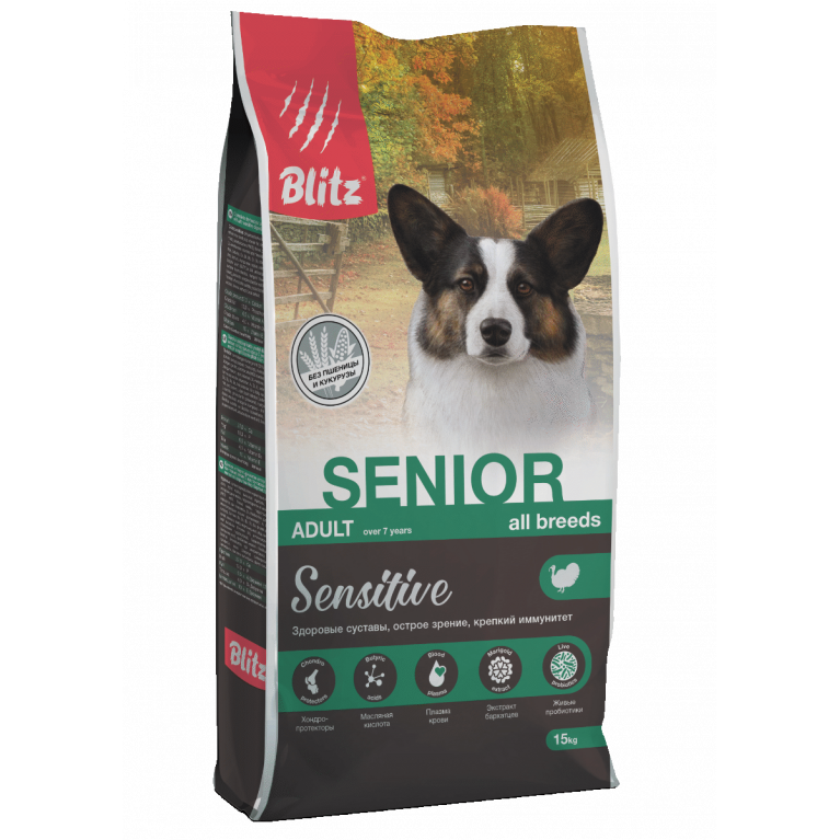 Blitz Sensitive Senior Dog All Breeds Сухой корм для собак всех пород старше 7 лет