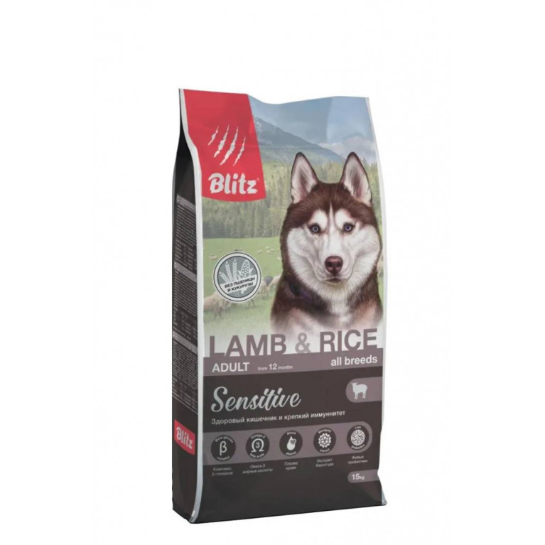 Blitz Sensitive Lamb & Rice Adult Dog All Breeds Сухой корм для взрослых собак всех пород с ягнёнком и рисом