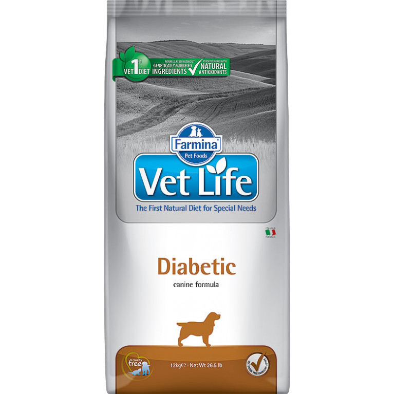 Farmina Vet Life Diabetic Диетический сухой корм для взрослых собак при сахарном диабете 