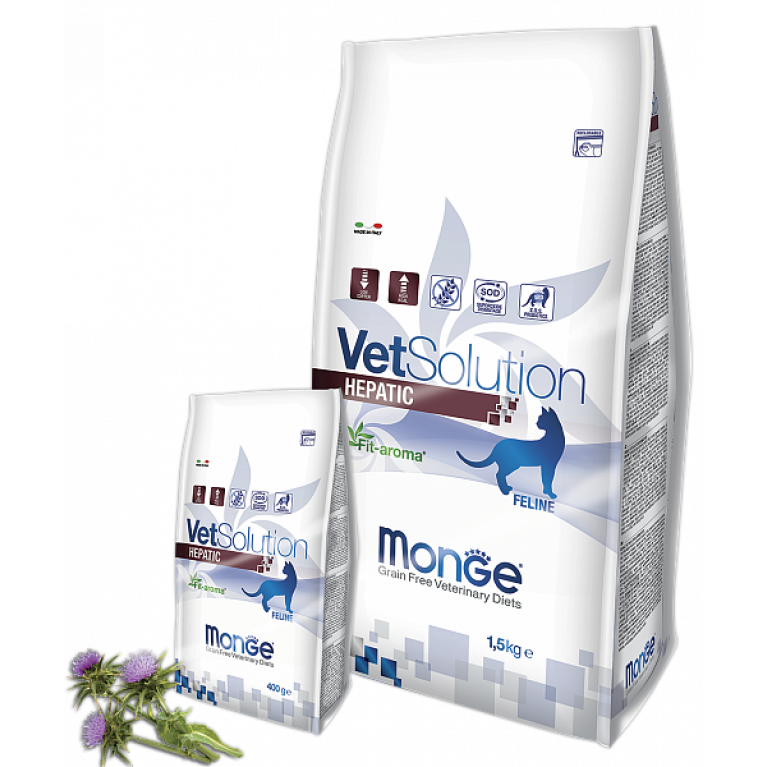 Monge VetSolution Cat Hepatic для поддержания функции печени у кошек при заболеваниях печени Курица