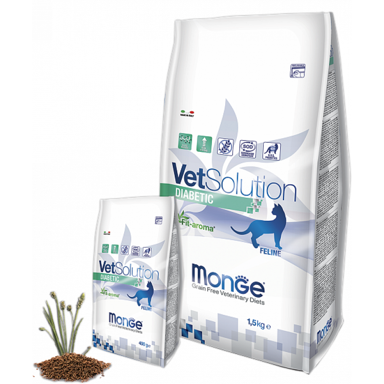 Monge VetSolution Cat Diabetic для контроля поступления глюкозы при сахарном диабете у кошек Курица