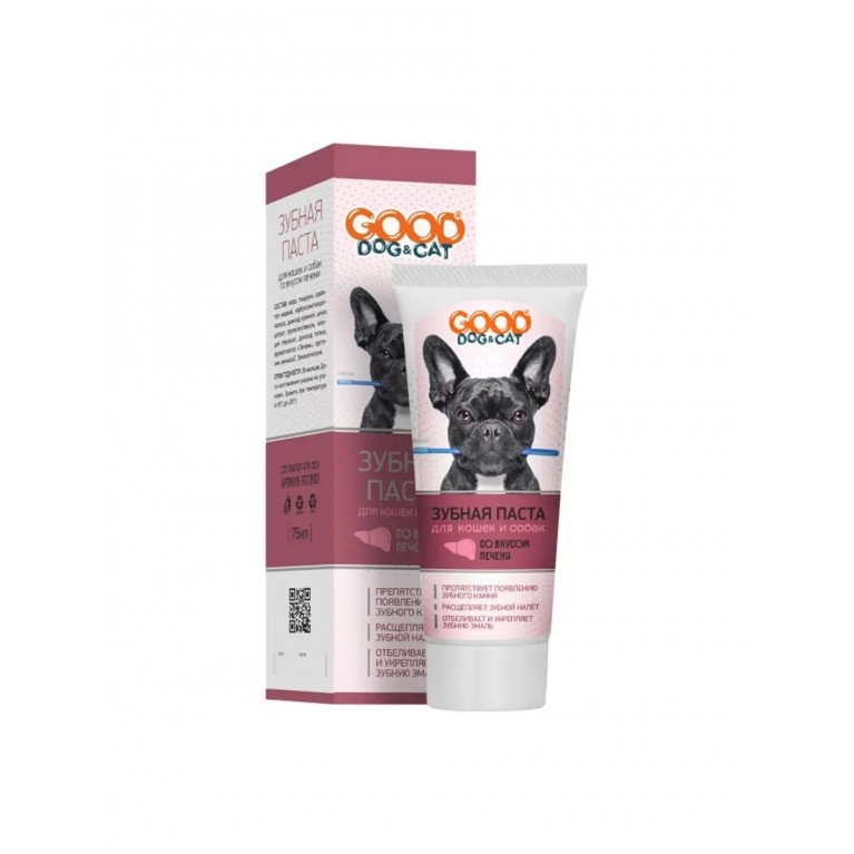 GOOD DOG&CAT Зубная паста для кошек и собак со вкусом ПЕЧЕНИ 75мл