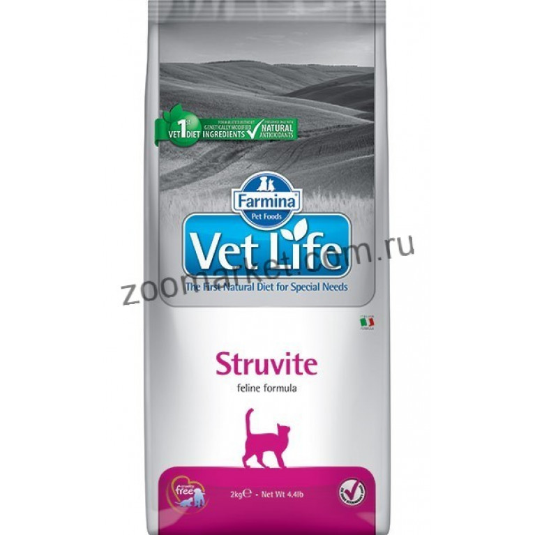Farmina Vet Life Cat Struvite Диетический сухой корм для кошек растворения струвитных уролитов