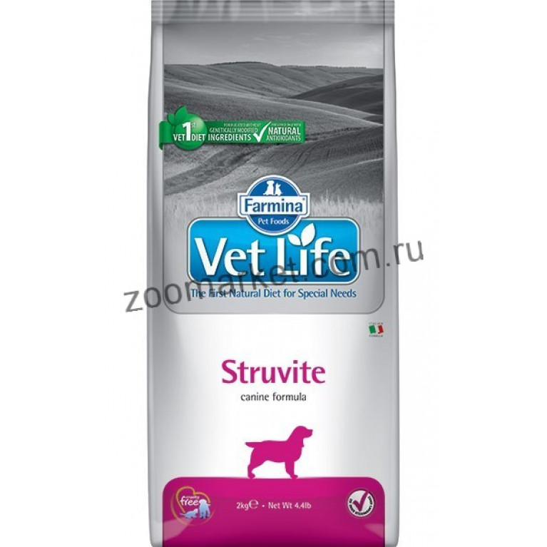 Farmina Vet Life Dog Struvite Диетический сухой корм для взрослых собак при мочекаменной болезни для подавления образования и растворения струвитных уролитов