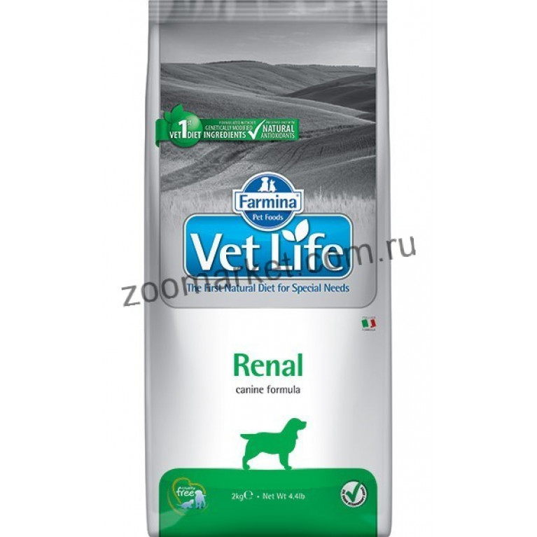 Farmina Vet Life Dog Renal Диетический сухой корм для взрослых собак при почечной недостаточности 