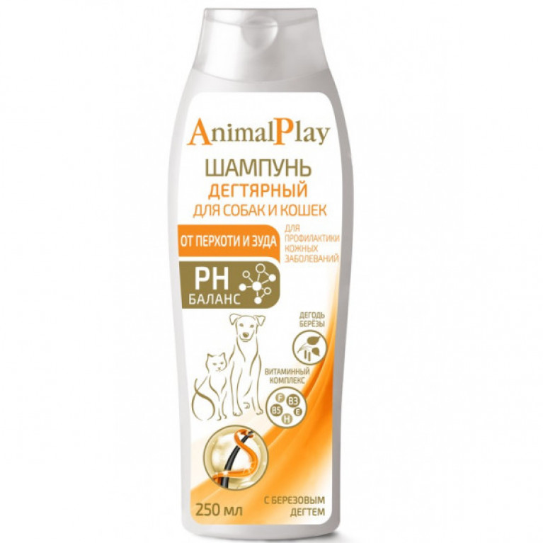 Animal Play Шампунь Универсальный Дегтярный для собак и кошек 250мл