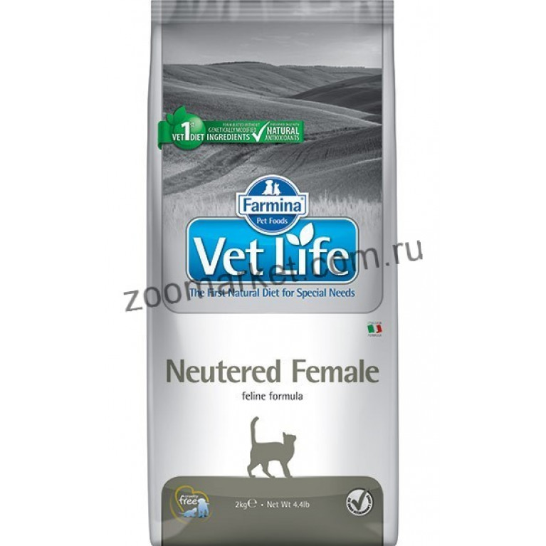 Farmina Vet Life Cat Neutered Female Диетический сухой корм для взрослых стерилизованных кошек