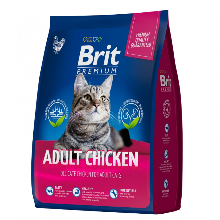 Brit Premium Cat Adult Chicken Полнорационный сухой корм премиум класса с курицей для взрослых кошек