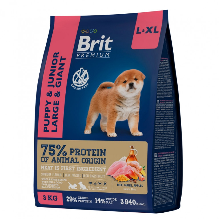 Brit Premium Dog Puppy and Junior Large and Giant Полноценный корм для щенков крупных и гигантских пород (1-24мес) крупных пород (от 25 кг) 