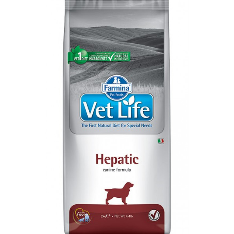 Farmina Vet Life Hepatic Диетический сухой корм для взрослых собак при заболеваниях печени 