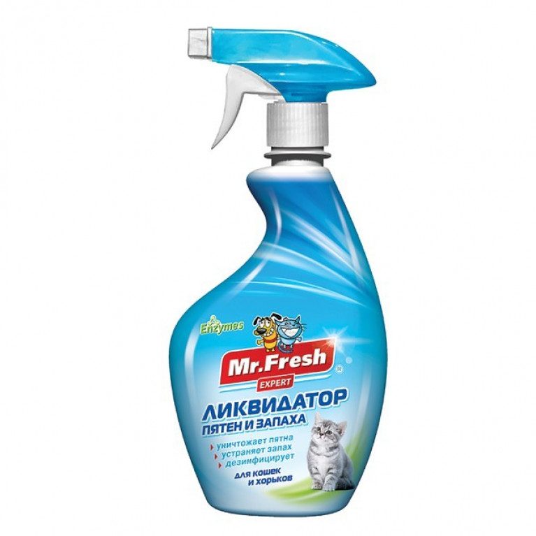 Mr. Fresh "Expert 3 в 1" Спрей Ликвидатор пятен и запаха для кошек и хорьков 500мл