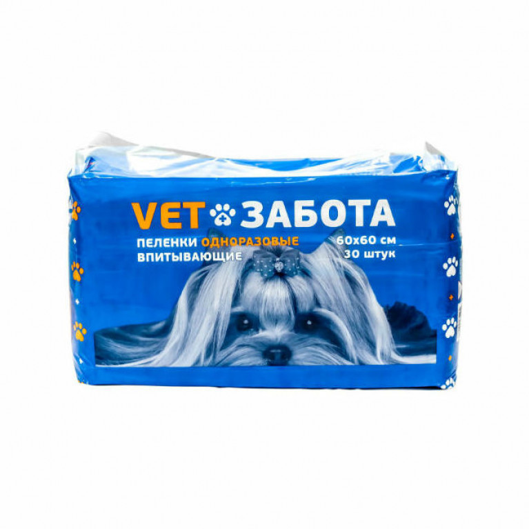 Пеленки VetЗабота впитывающие basic, 60х60 см (30шт)
