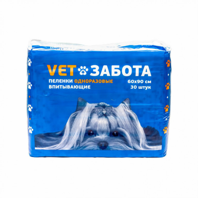 Пеленки VetЗабота впитывающие basic, 60х90 см (30шт)