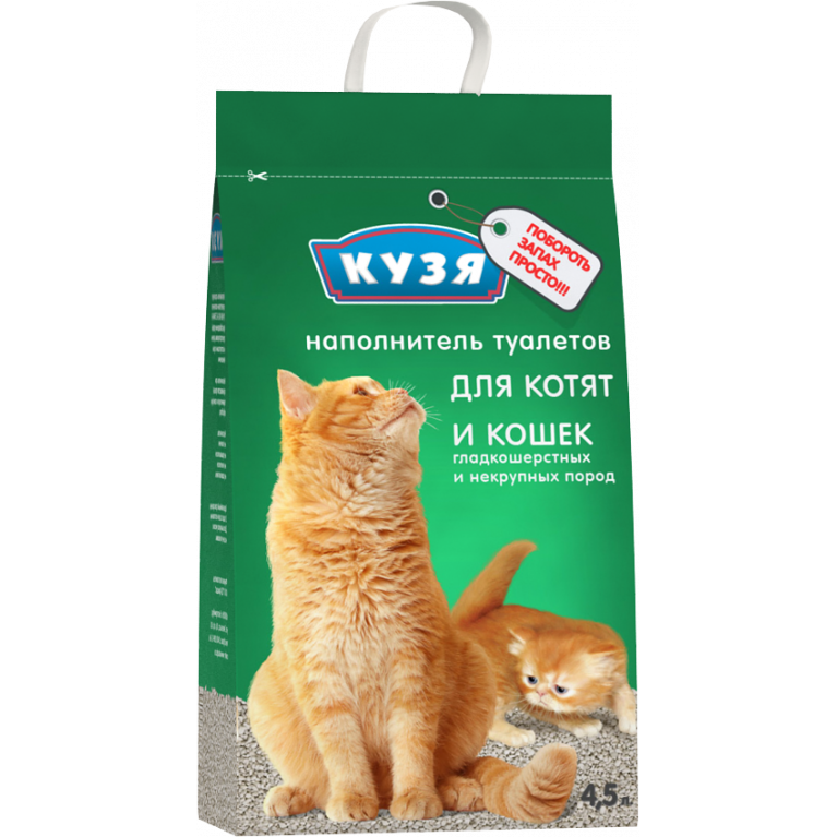 Кузя Наполнитель для котят и кошек минеральный, 4,5 л