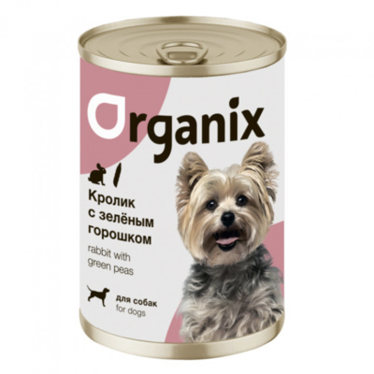 Organix Консервы для собак Кролик с зеленым горошком