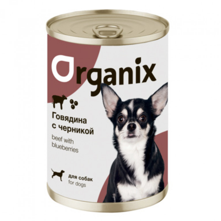 Organix Консервы для собак Заливное из говядины с черникой