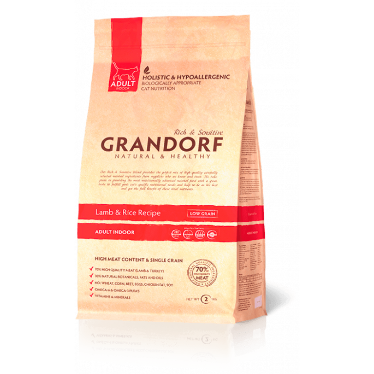 Grandorf Adult Indoor Lamb & Turkey Корм для домашних кошек (ягненок с индейкой)